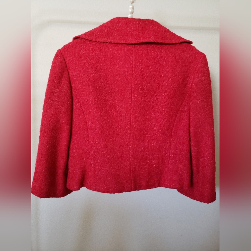 Women's Red Wool Jacket - Picture 2 of 3